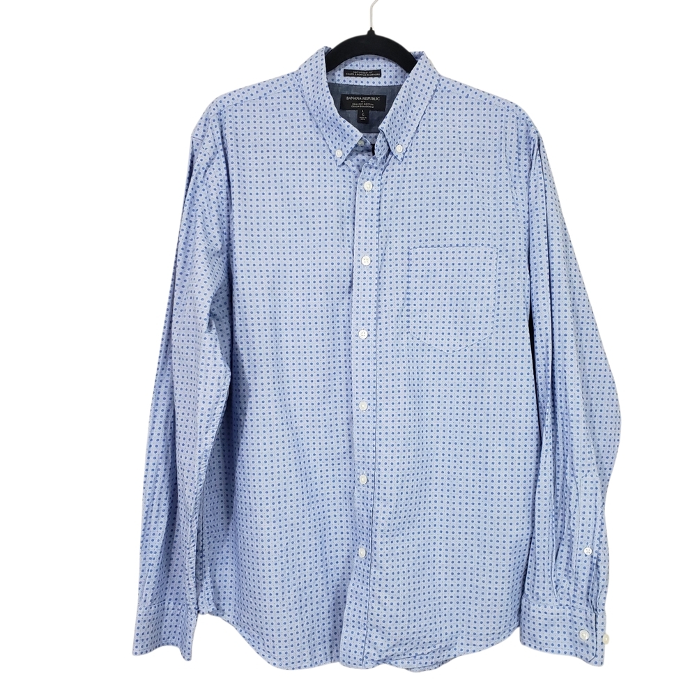 Banana Republic Micro Floral Print Button-Down Men's Shirt Size Large